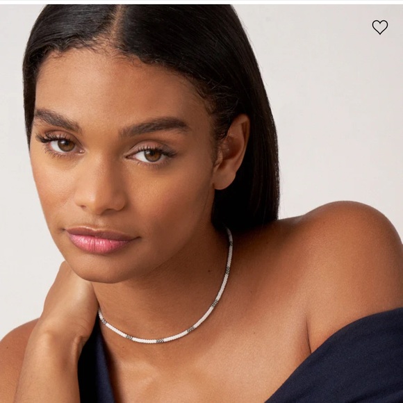 NWOT LAGOS White Silver Station Ceramic Beaded Necklace - Picture 2 of 9